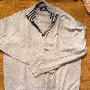 Vineyard Vines Men's Light Gray Zip-Up Sweater